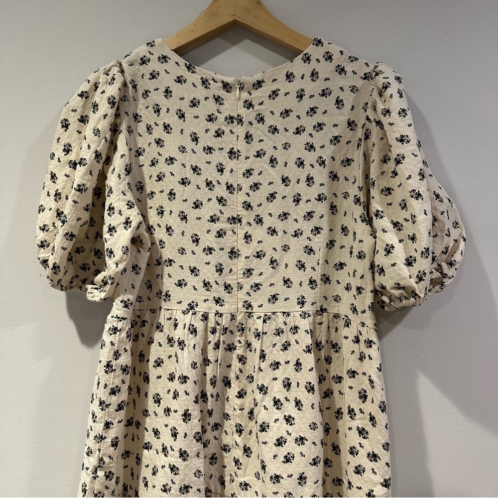 Roolee Women's Puff-Sleeve Midi Dress in a floral-print crepe - Picture 8 of 11
